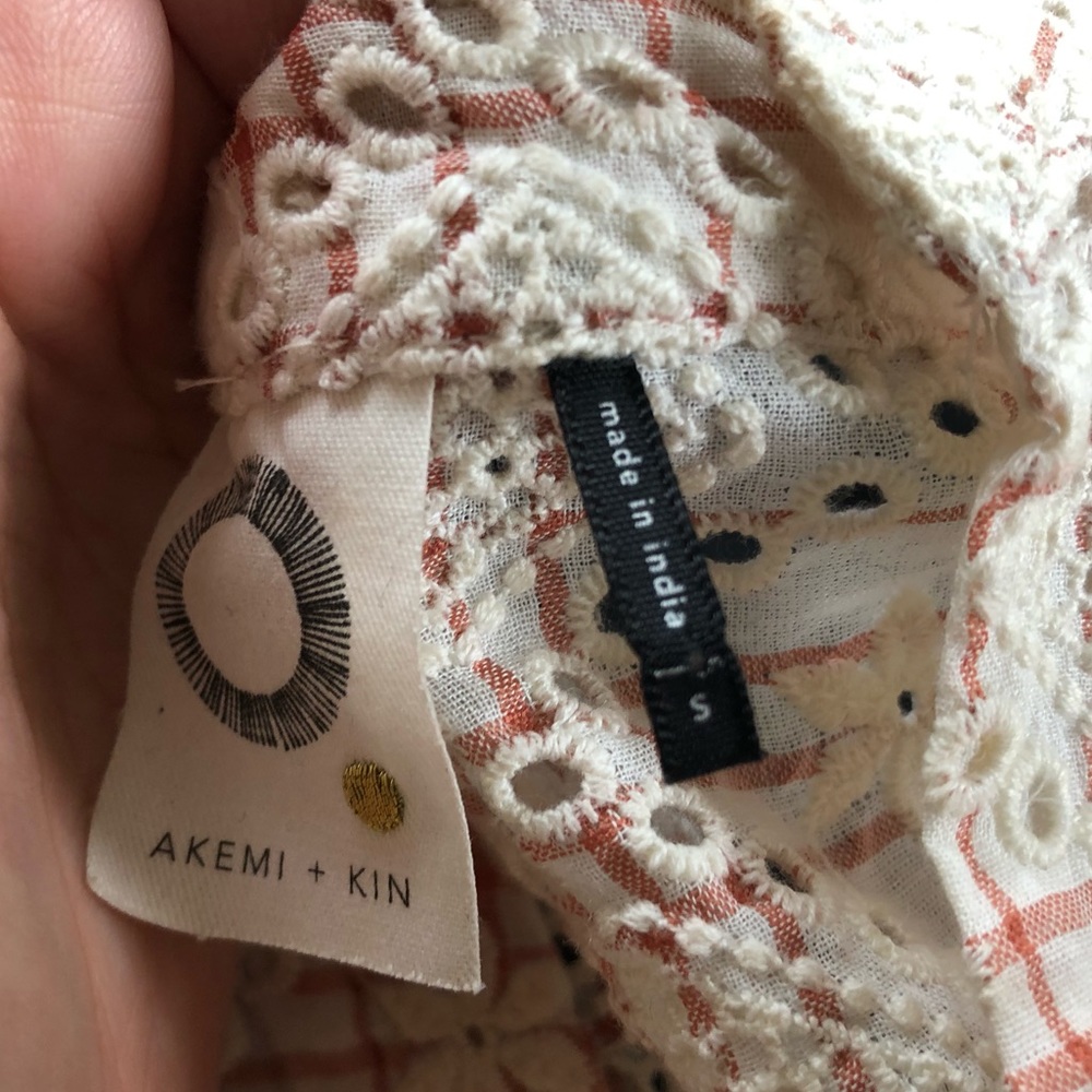 Anthropologie Akemi + Kin Boho Eyelet Ruffle Top - Picture 11 of 13